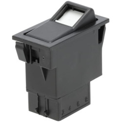 Svirtis jungiklis, II+I-0, išjungtas-įjungtas, 6 kontaktų, vietos apšvietimas, su lempute SW10032KR