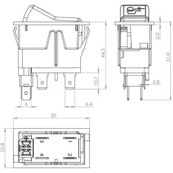 Svirties jungiklis, I-0, įjungtas, 12V, 4 kontaktų, priekinių ratų pavara SW10036KR