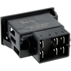 Svirtis jungiklis, (I)-0-(II), mama išjungta, 12V arba 24V, 8 kontaktų, funkcinis apšvietimas, su lempute SW10019KR