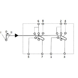 Svirties jungiklis, I-0-(II), ant mamos, 12V, 8 kontaktų, priekinio stiklo valytuvas SW10058KR