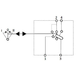 Svirties jungiklis, (I)-0-(II), mama ant mamos, 12 V, 4 kontaktų, diferencialo užrakto parinktys SW10045KR