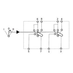 Svirties jungiklis, I-0-(II), ant mamos, 12V, 8 kontaktų, vairo sistemos parinktys SW10047KR