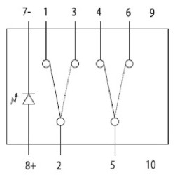 Svirties jungiklis, I-II, įjungtas, 8 kontaktų 16701101