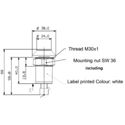 Stūmoklinis jungiklis, apatinė trauklė, apvali, žalia 11903005PN
