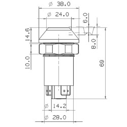 Mygtukas, 4WD, apvalus, geltonas 11100160PN