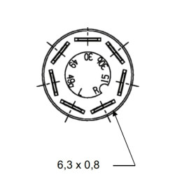 Mygtukas, Stop, apvalus, raudonas 11100320PN