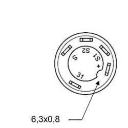 Stūmoklinis jungiklis, tolimosios šviesos, apvalios, geltonos spalvos 11120100PN