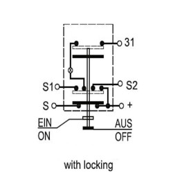 Stūmoklinis jungiklis, tolimosios šviesos, apvalios, geltonos spalvos 11120100PN