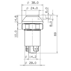 Stumdomas jungiklis, Darbinis žibintas, apvalus, geltonas 11110430PN