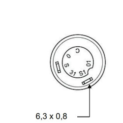 Mygtukas, ventiliatorius, apvalus, geltonas 11115030PN