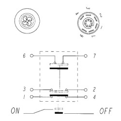 Mygtukas, ventiliatorius, apvalus, geltonas 11103010PN