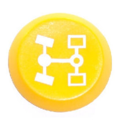 Stūmoklinis jungiklis, priekinių ratų pavara, apvali, geltona 11175010PN