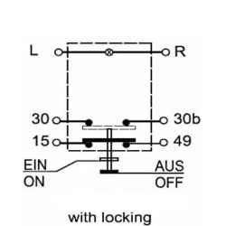Stūmoklinis jungiklis, priekinių ratų pavara, apvali, geltona 11175010PN