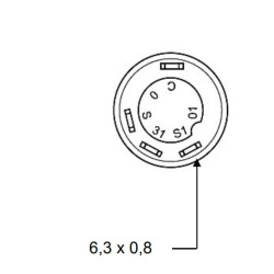 PTO jungiklis, apvalus, geltonas 11110370PN
