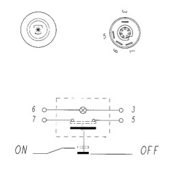 PTO jungiklis, apvalus, geltonas 11110370PN