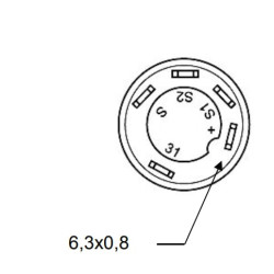 Stūmoklinis jungiklis, tolimosios šviesos, apvalios, mėlynos spalvos 11120140PN