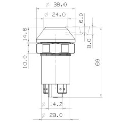 Mygtukas, Valytuvai, apvalūs, geltoni 11100040PN