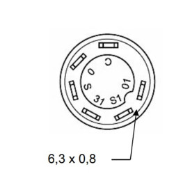Stūmoklinis jungiklis, tolimosios šviesos, apvalios, mėlynos spalvos 11112100PN