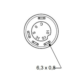 PTO jungiklis, apvalus, geltonas 11110290PN