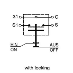 PTO jungiklis, apvalus, geltonas 11110290PN