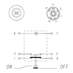 Mygtukas, automatinė vibracija, apvali, geltona 11175070PN