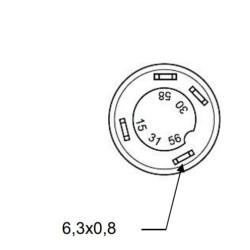Stūmoklinis jungiklis, tolimosios šviesos, apvalios, geltonos spalvos 11126010PN
