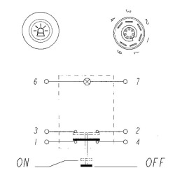 Jungiklis, švyturys, apvalus, geltonas 11175240PN