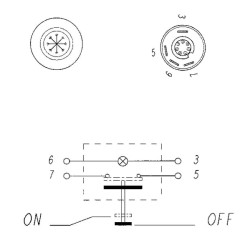 Mygtukas, oro kondicionierius, apvalus, geltonas 11110360PN