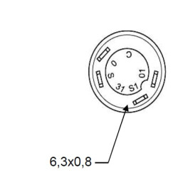 Mygtukas, ventiliatorius, apvalus, geltonas 11145100PN