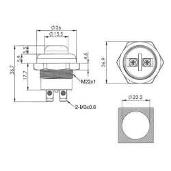 Mygtuko jungiklis 12,5 A 24 V EL200100