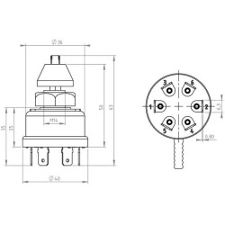 Sukamasis posūkio signalo jungiklis 12/24V, 3 padėtys SW10002KR