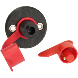 Akumuliatoriaus jungiklis apvalus, juodas, M8, 12/24V, 150A/500A (5sek), IP40 SW10005KR