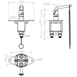 Akumuliatoriaus jungiklis 12/24V, 250A/2500A (5sek), IP66 SW10004KR