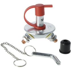 Akumuliatoriaus jungiklis apvalus, sidabrinis, mini tipas M10, 12-48V, 150A/1000A (5sek), IP63 SW10007KR