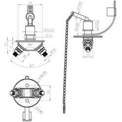 Akumuliatoriaus jungiklis apvalus, sidabrinis, mini tipas M10, 12-48V, 150A/1000A (5sek), IP63 SW10007KR