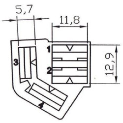 Kištukinio lizdo korpusas 4 polių 20510004