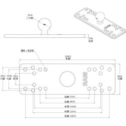 Montavimo plokštė 2"x 6,25" RAMB111B