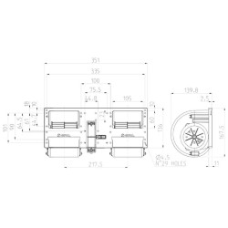 Pūstuvas 24V, 3 greičiai, 006-B45/B-22 RA3VCV 30002260