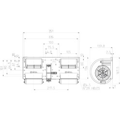Dvigubas pūstuvas 12V, 006-A46-22 30000018