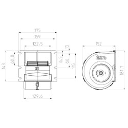 Vienas pūstuvas 12V, 023-A70-74D 30003542AALC001