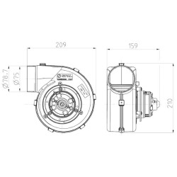 Vienas pūstuvas 12V, 001-A46-03D 30000343A