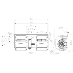 Dvigubas pūstuvas 12V, 006-A46-22 RA3VCV 30000154