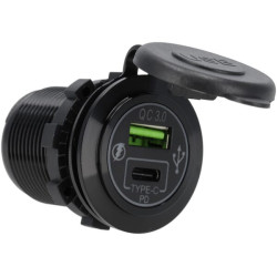 USB-C + USB-A lizdas 12/24V įleidžiamas GSM051