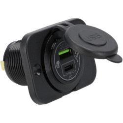 USB-C + USB-A lizdas 12/24V įleidžiamas GSM052