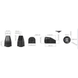 USB lizdas 12/24V ant paviršiaus montuojamas GSM048