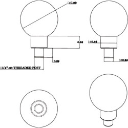 RAMB237 Montavimo plokštės rutulys 1/4”-20 sriegis RAMB237
