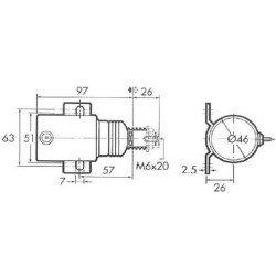 Išjungimo solenoidas 12 V 25mm 70 MB4611A