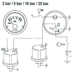 Alyvos slėgio matuoklis 5bar 12V 52mm I00012