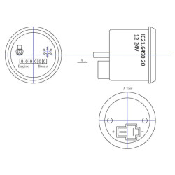 Valandų skaitiklis 8-24V 52mm I00003