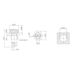 Įspėjamoji lemputė, raudona su ašmenų gnybtais 21300101PN